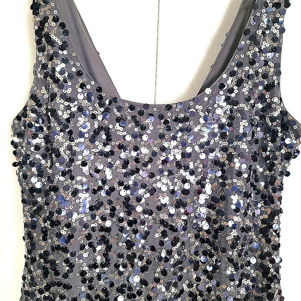 Guess Sequin Mini Dress - Silver and Black